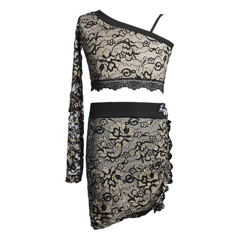 Кружевной танцевальный комплект для латиноамериканской девушки костюм самбы