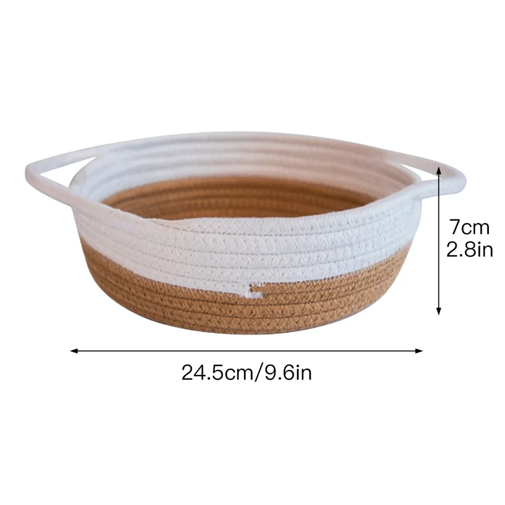 

Basket Useful For Organizing Toys Suitable Skin-friendly Simple Cotton Thread Convenient Woven Baskets