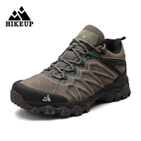 hikeup summer suede leather hiking shoes durable outdoor sport trail shoes men lace up mens climbing trekking hunting sneakers