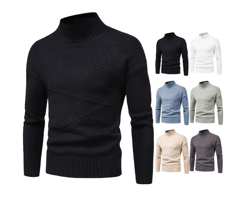 

Men's sweaters autumn/winter 2020 Warm and comfortable men's Turtleneck Casual solid color men's pullover Men's clothing