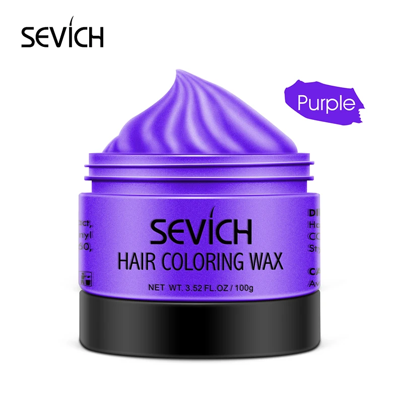 Purple Sevich 9 цветов цвет волос унисекс восковая Временная Краска для волос сильная фиксация одноразовые пастельные динамические прически черный цвет волос крем - Цвет: Purple