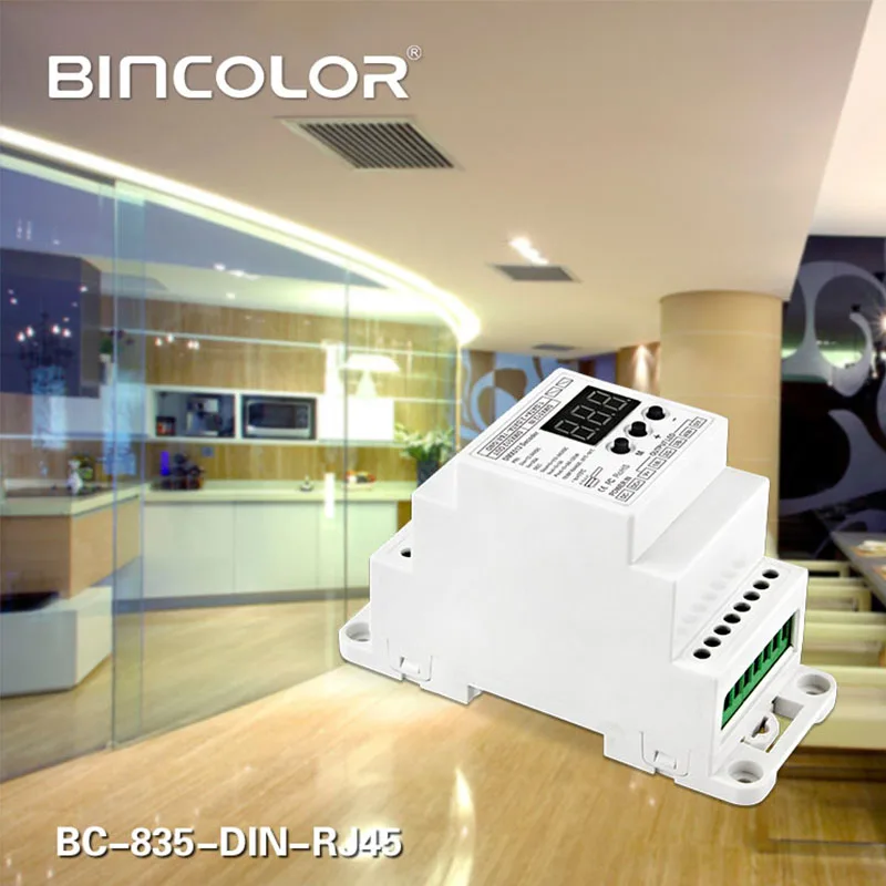 BC 835 DIN RJ45 DC12 24V вход 5A * 5CH выход контроллер декодера для светодиодной ленты CV PWM