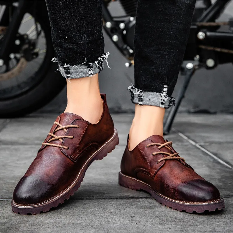 Мужские классические туфли на плоской подошве кожаные свадебные в итальянском