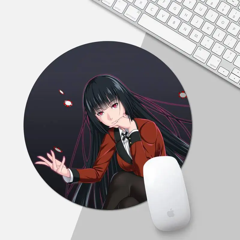 

Crazy Excitement anime Kakegurui Runa Rubber Mousepad Protect Office Work Round Mouse Mat pad Non-slip Cushion