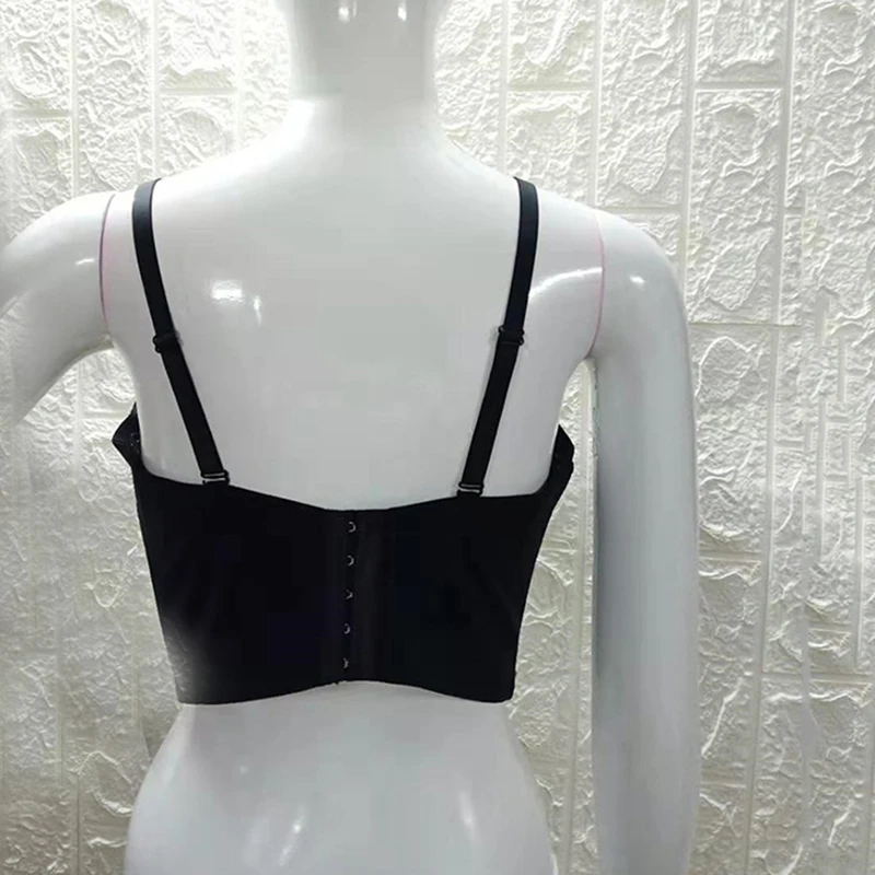 Sparkling Hot Diamonds Camisole Top Women Sexy Crop Top Tank and Camis with Padded Nightclub Party Cropped Tops Black or Pink