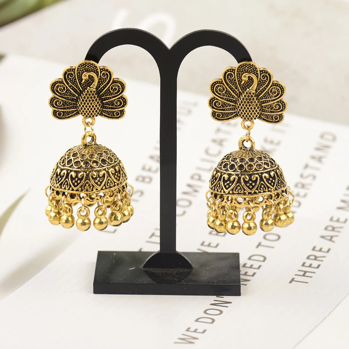 Индийские женские серьги Jhumka цыганские украшения в стиле бохо винтажные