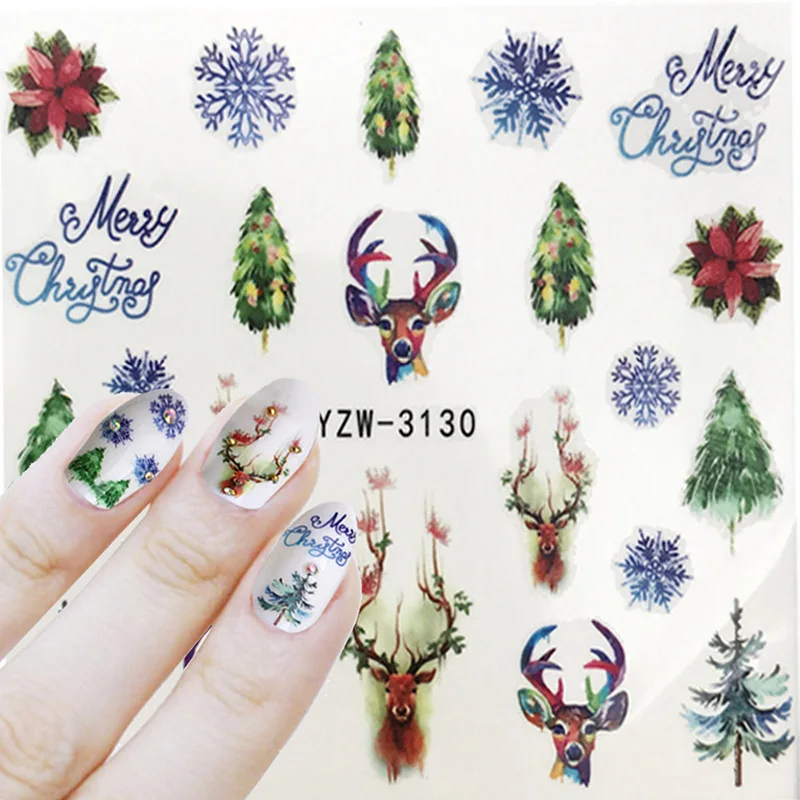 Рождество переводная наклейка для ногтей s Хэллоуин мяч одеваются наклейки патч