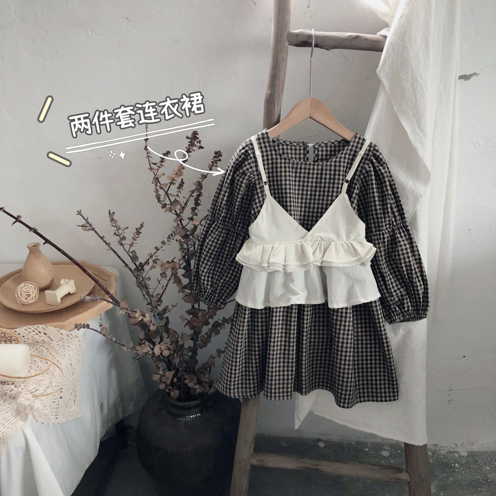 2021 Hot-Selling Autumn Clothes Factory Price Girls Dress New Girl Baby Two-Piece Plaid Long-Sleeved Children's Skirt |