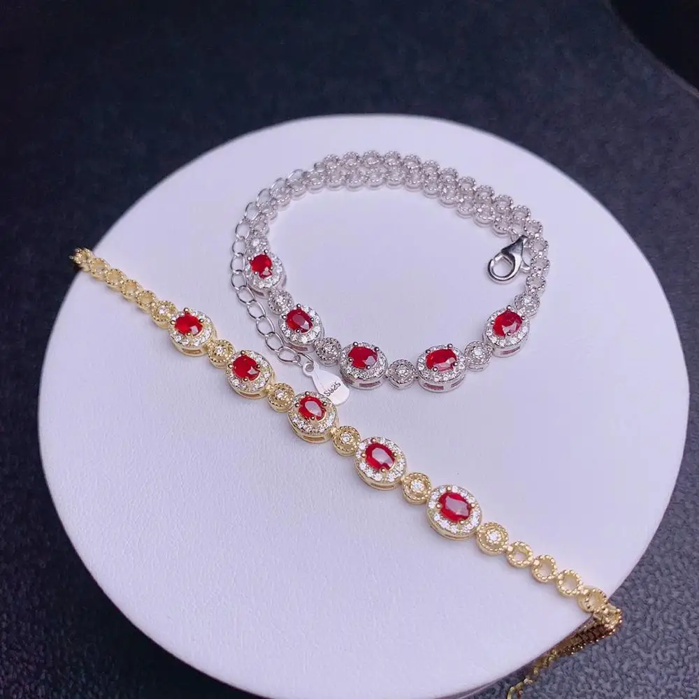 

Shilovem, серебро 925 пробы, настоящие натуральные рубиновые браслеты, хорошее ювелирное изделие, Модные женские вечерние, новинка, подарок на ра...