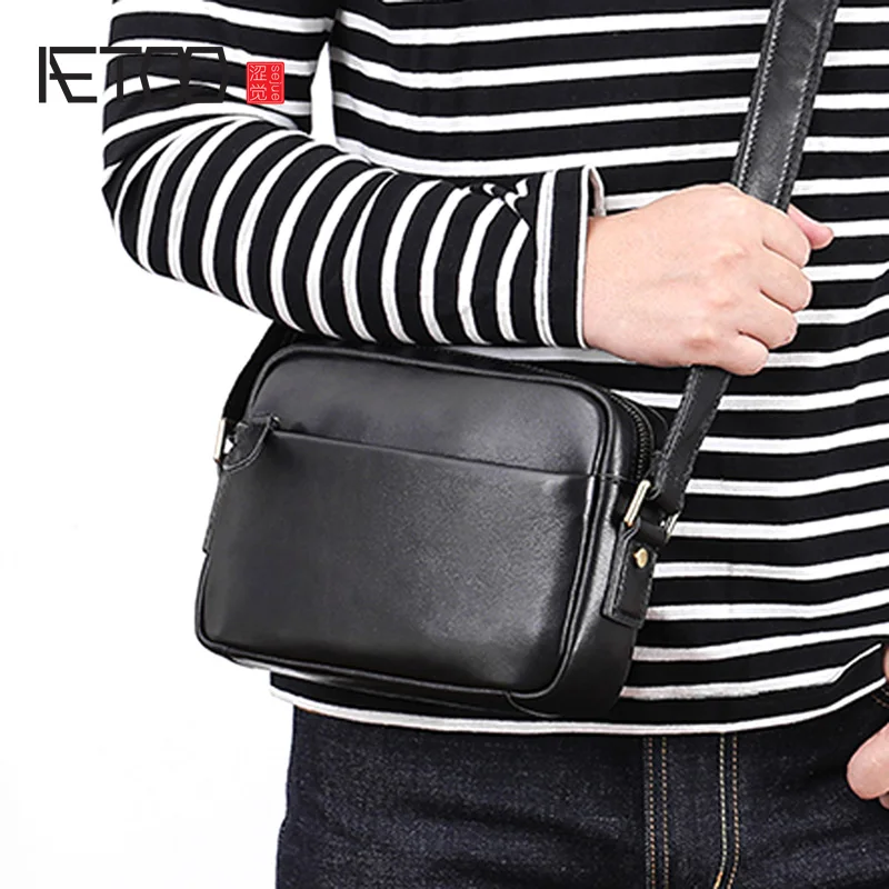 AETOO кожаная мужская сумка через плечо Корейская версия Мужская косая кросс