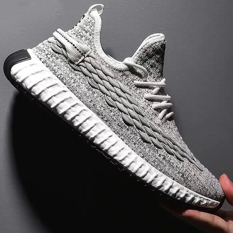 Мужские кроссовки с сеткой легкие вулканизированной подошвой на каждый день со