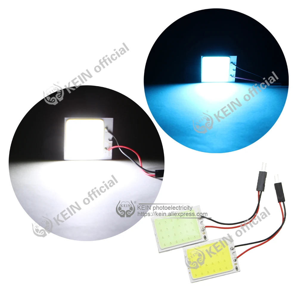 KEIN 100 шт. T10 W5W светодиодные лампы C5W C10W BA9S T4W festoon 31 мм COB Автомобильные фонари для