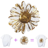 t shirt women patch sequins 23cm sweet flower deal with it biker patches for clothing stickers 3d t shirt mens free shipping