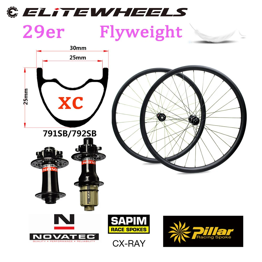 ELITEWHEELS 345g светильник вес 29 дюймов карбоновый обод бескамерный готов для 29er MTB