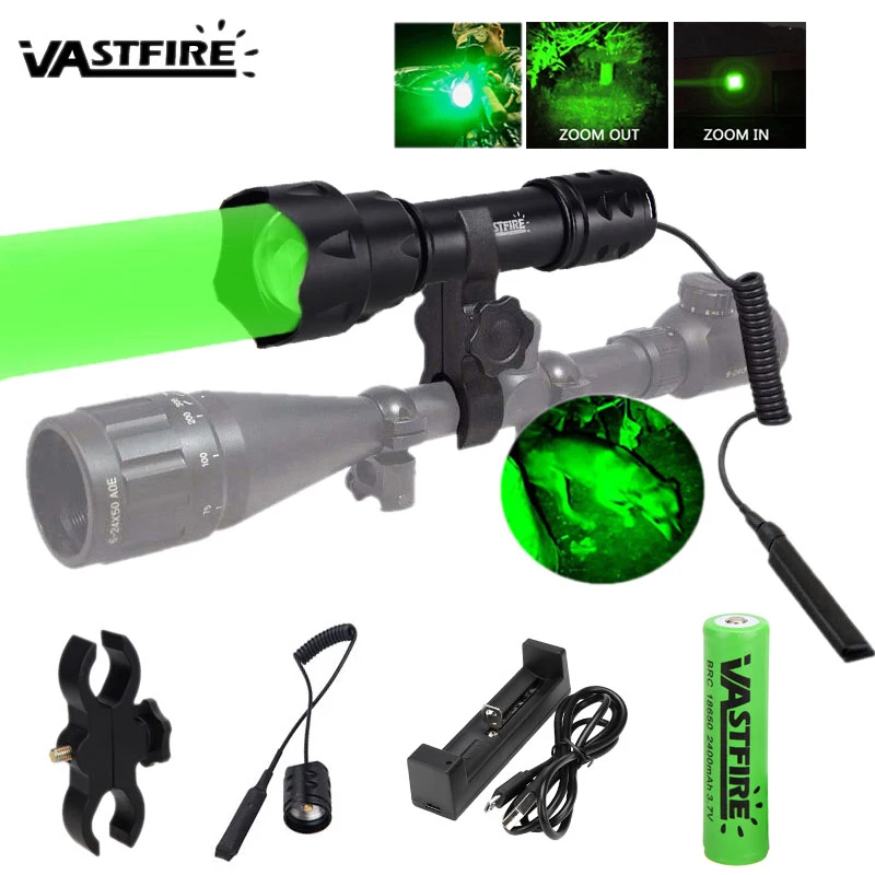 

Фонасветильник, светодиодный фонарик XPE R5, тактический Алюминиевый Фонарь для охоты + 18650 + зарядное устройство + крепление для ружья