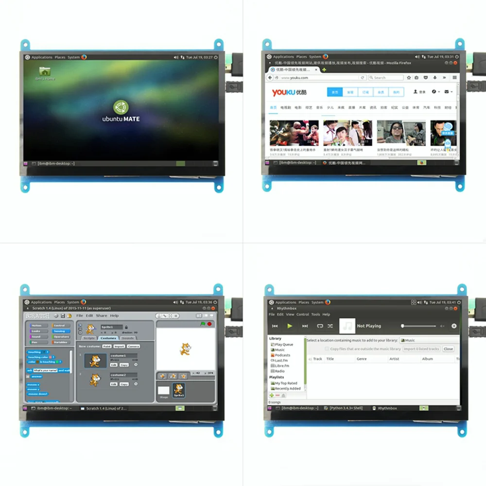 

7 Inch Touch Screen Monitor Panel hdmi raspberry display LCD DIY capacitive Touch HDMI Display 1024x600 Portable HD Display