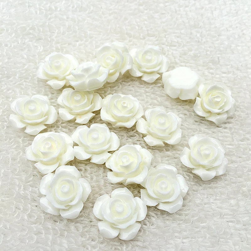30pcs Mixed Color 15mm Flat Back Resins Cabochon Scrapbook 3D Resin Rose Flower Fit Phone Embellishment DIY -B02 | Дом и сад