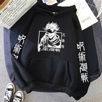 jujutsu kaisen hoodie men gojo satoru anime sweatshirts hip hop loose hoodies autumn warm fleece long sleeves tops street hoody