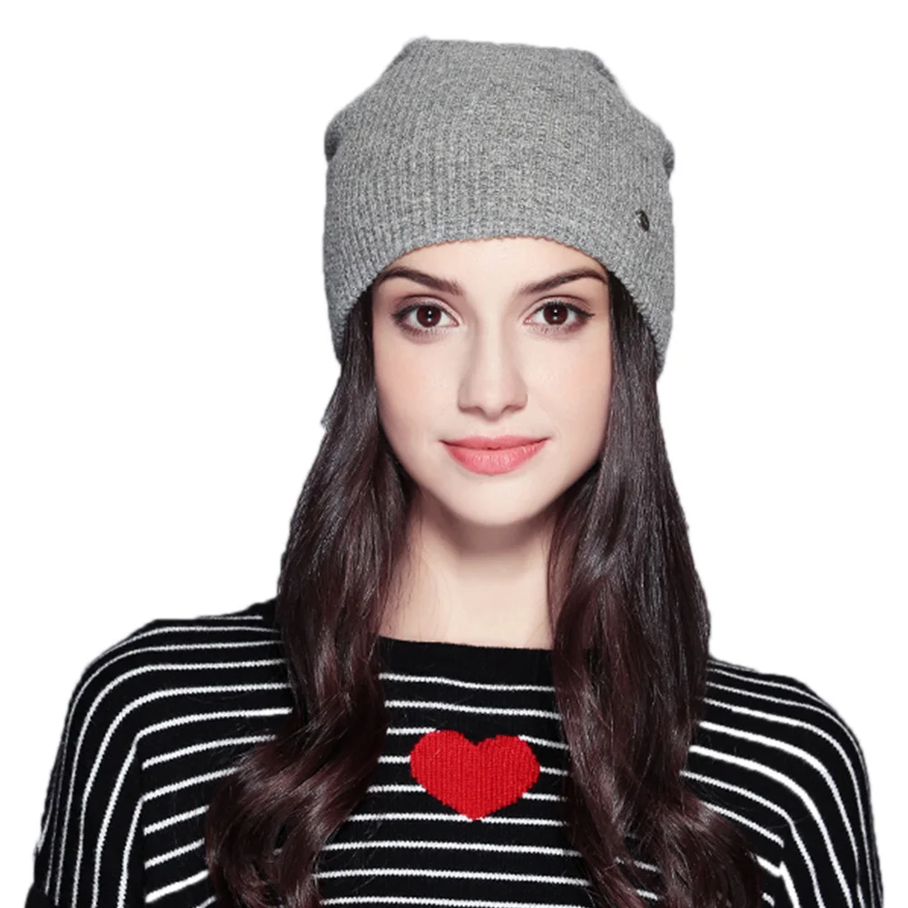 light grey 1 шт. горячая Распродажа, модная женская и мужская пятиконечная звезда, теплая трикотажная шапка с черепами в стиле хип-хоп, вязаная шапка, вязаная крючком шапка с манжетой, популярная вязаная шапка - Цвет: light grey