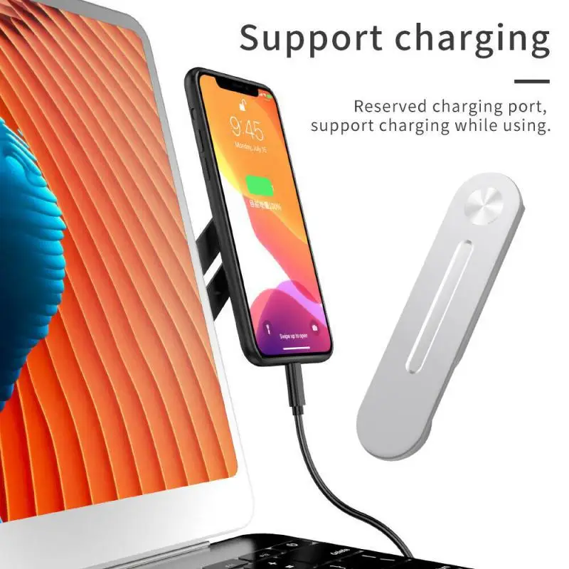 

Multi Screen Support Laptop Side Mount Connects Mobile Phone Bracket Monitor Display Clip Adjustable Phone Stand Holder