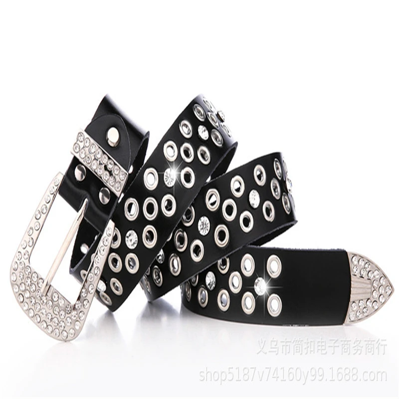 Модные ремни из натуральной кожи со стразами для женщин роскошный широкий ремень