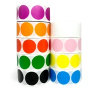 chromalabel 1 inch round permanent color code dot stickers yellow green black red pink stationery sticker
