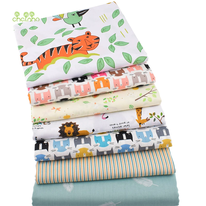 Chainho новая серия милых мультфильмов саржевая хлопковая ткань с принтом лоскутная