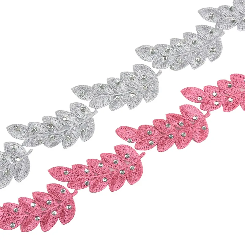 Кружево #187 стразы Вышитое кружево 100% полиэстер африканская розовая кружевная