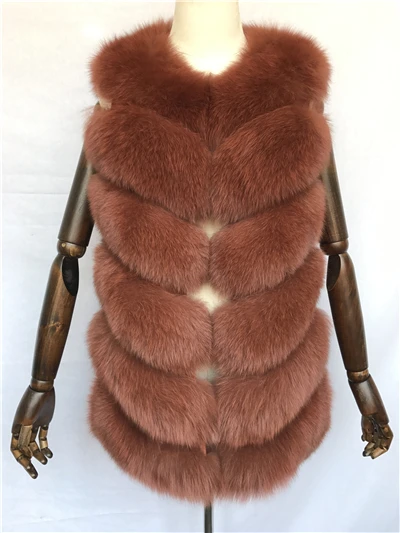 Caramel MAOMAOFUR жилет из натурального меха женский жилет из натурального Лисьего меха без рукавов Женская куртка Верхняя одежда весенний жилет из натурального Лисьего меха для девочек - Цвет: Caramel