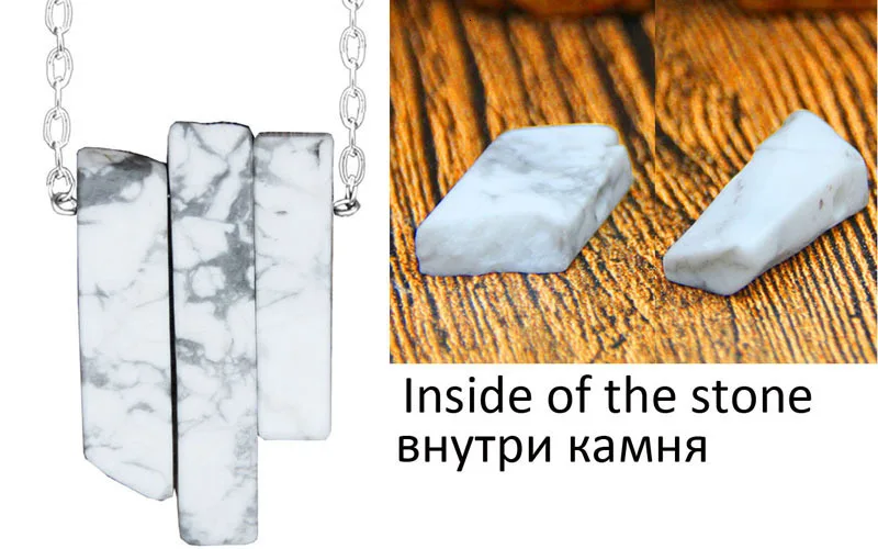Irregular Rectangle Lapis Lazuli Necklace Vintage Handmade Natural Stone Necklace For Women Stainless Steel Jewelry TN436
