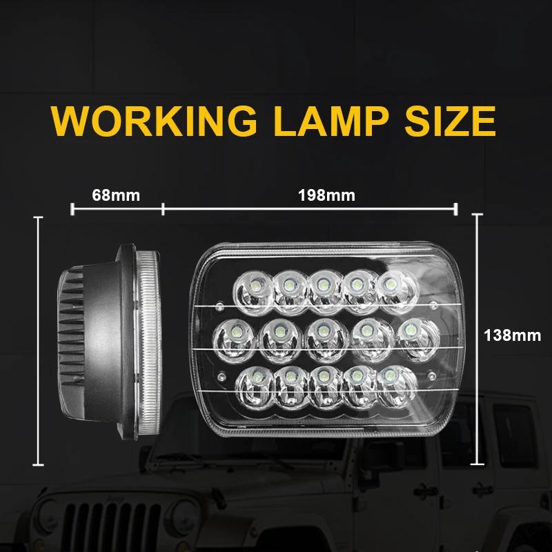 2 шт. светодиодный ные фары для Jeep Wrangler YJ Cherokee XJ comcome MJ Chevy 45 Вт 5x7 прямоугольные с