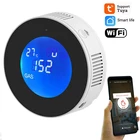 Смарт-датчик утечки природного газа Tuya с Wi-Fi, датчиком температуры и ЖК-дисплеем