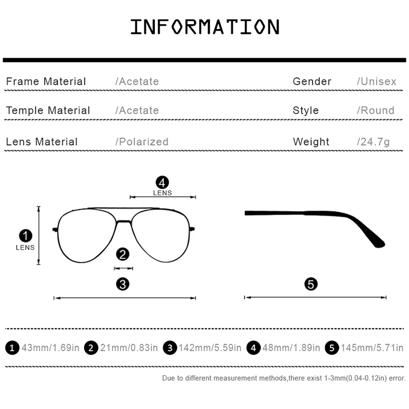 Очки солнцезащитные женские/мужские круглые поляризационные в винтажном стиле |