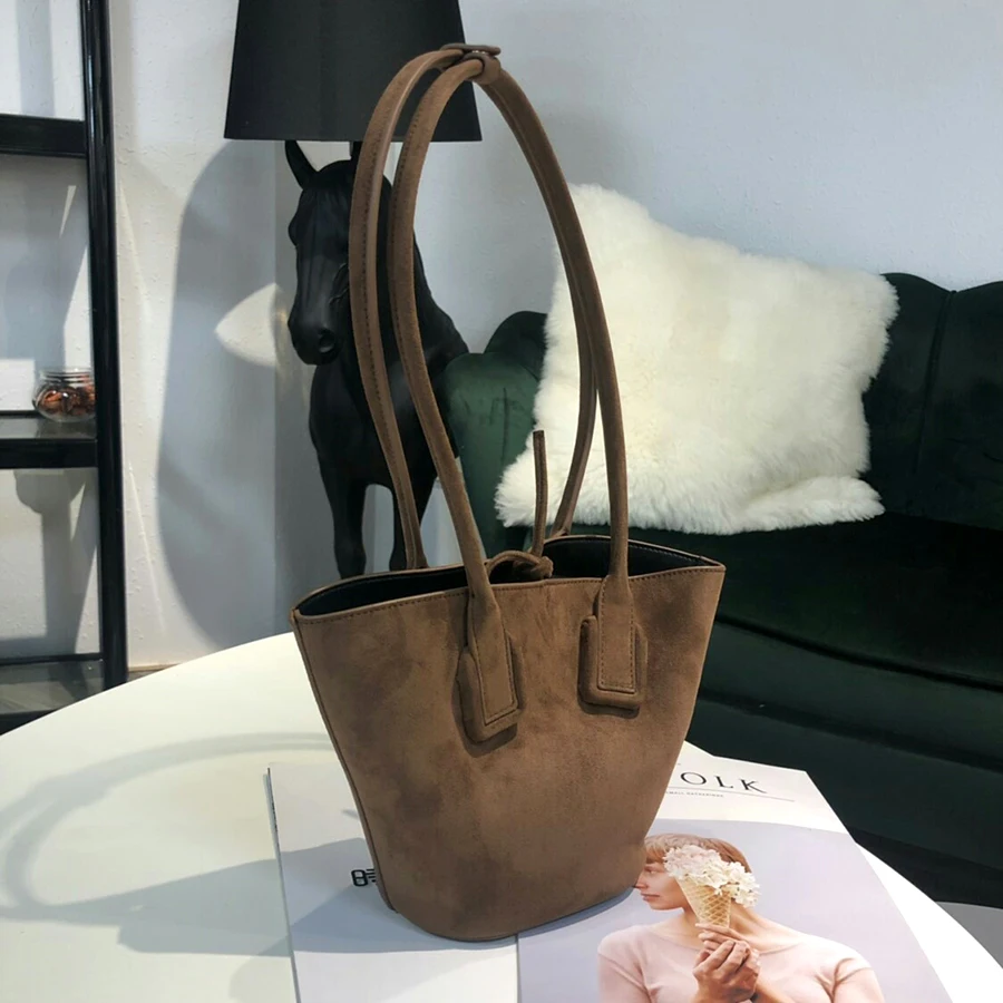 Ретро искусственная Замшевая сумка через плечо женские 2019 осенние корейские