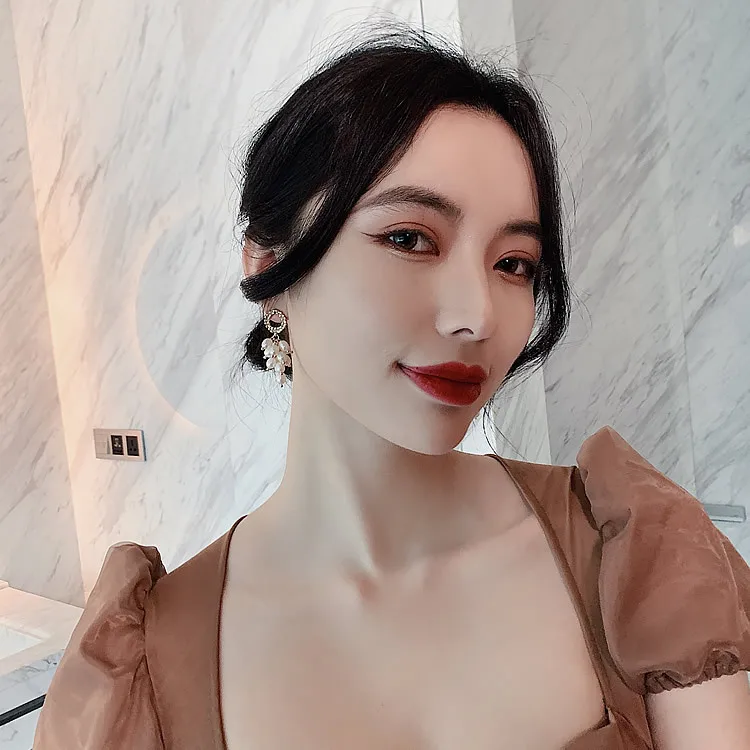 

Bohemian Earrings fashion jewelry Pearl tassel asymmetrical ear bone clip oorbellen voor vrouwen aretes largos de mujer