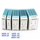 Промышленный мини-переключатель питания на Din-рейку, MDR-10W, 20 Вт, 40 Вт, 60 Вт, 100 Вт, с одним выходом, источник питания 5 В, 12 В, 15 В, 24 В, 36 В, 48 В