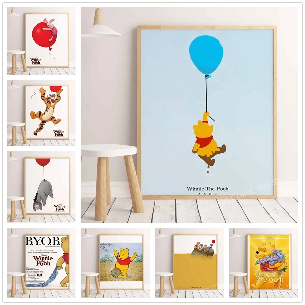

Modular Disney Canvas Winnie the Pooh Painting Home Decor Pictures Modern Printed Poster For Living Room Wall Art No Framework