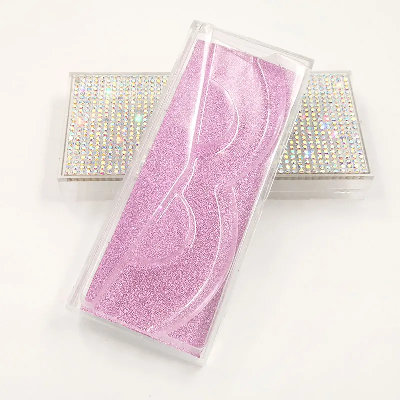 

Glitter 25mm Lashes Boxes Packaging Wholesale Diamond Lash Cases Tray and Box Rectangle Case Eyelash Package Various Colors