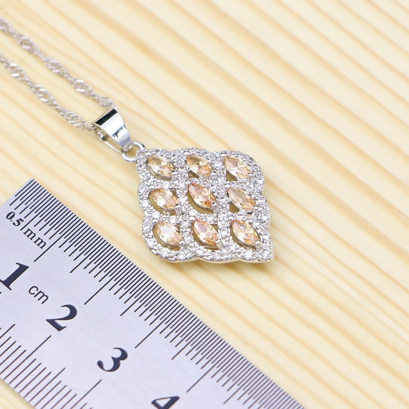 Ювелирные наборы для женщин из стерлингового серебра 925 пробы подвеска ожерелье