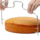Ремешок для выравнивания торта с двойной линией, регулируемый проволочный инструмент для теста и пиццы, кухонная утварь, силиконовый резак для теста