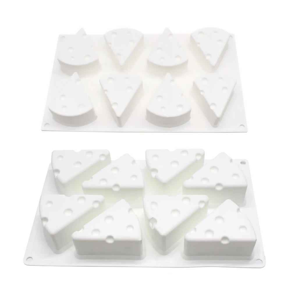 

1PC Cheese Shaped Cake Mold For Baking Dessert Ring Art Mousse Silicone 3D Mould Pastry Tools 8 Holes Decorating Tool