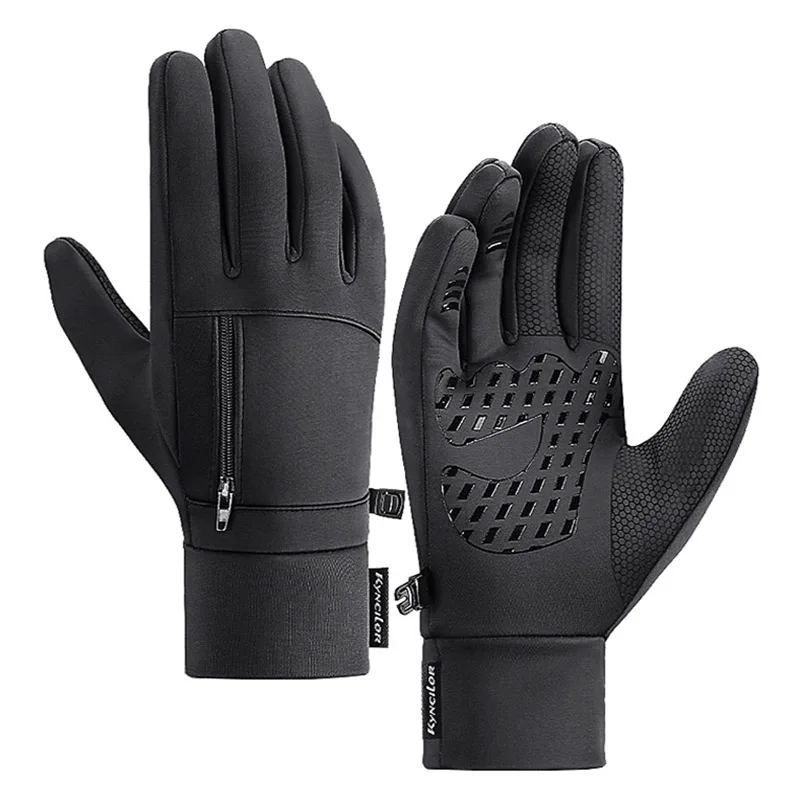 Kyncilor Winter Warm Bicycle Gloves Waterproof Cycling Gloves Men Mountain Bike Gloves Full Finger Windproof Motorcycle Gloves