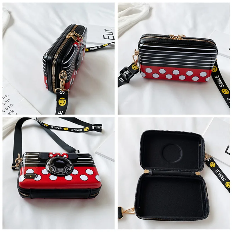 disney mickey mouse girl camera bag messenger mobile phone bags mini coin purse versatile pvc shoulder diagonal handbag backpack free global shipping