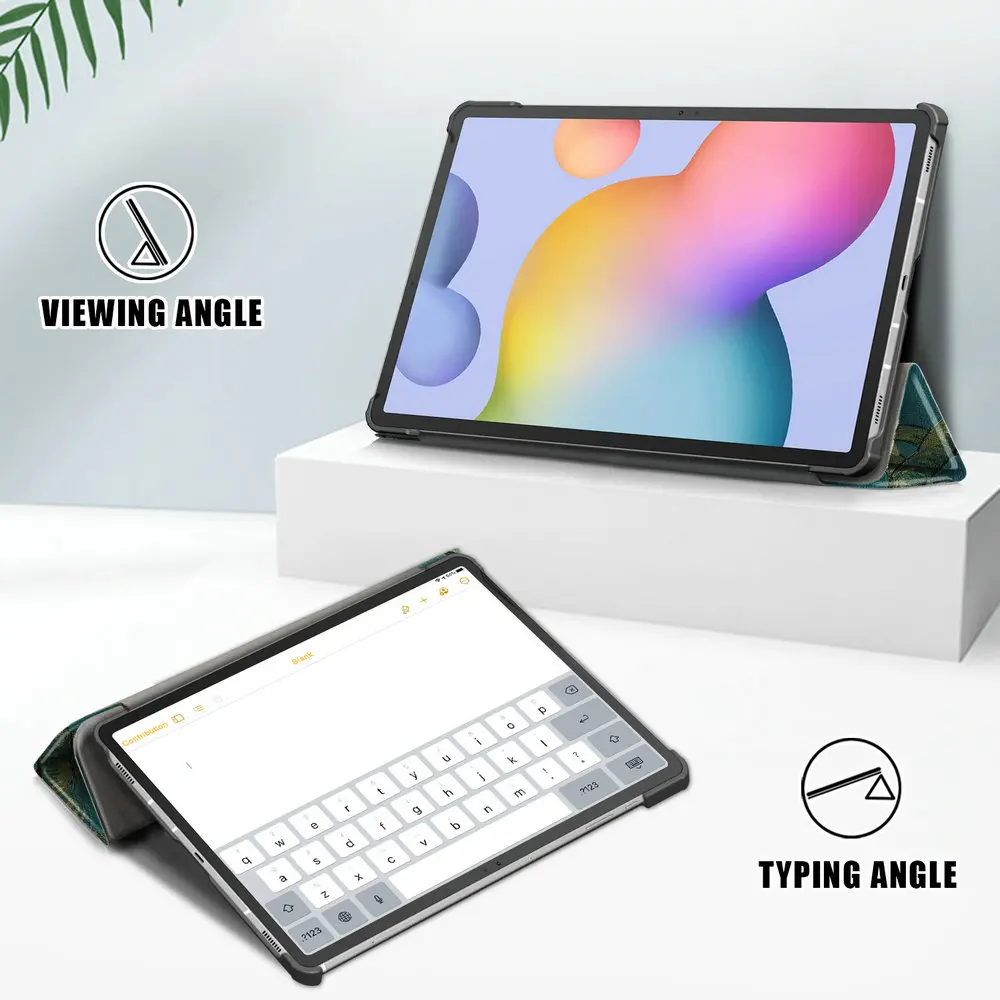 Tablet Folio Smart Leather Flip Case for Samsung Galaxy S7 FE 5G 2021 Book Cover SM-T736 T970 Coque S 7 Plus 12.4 Funda | Компьютеры и