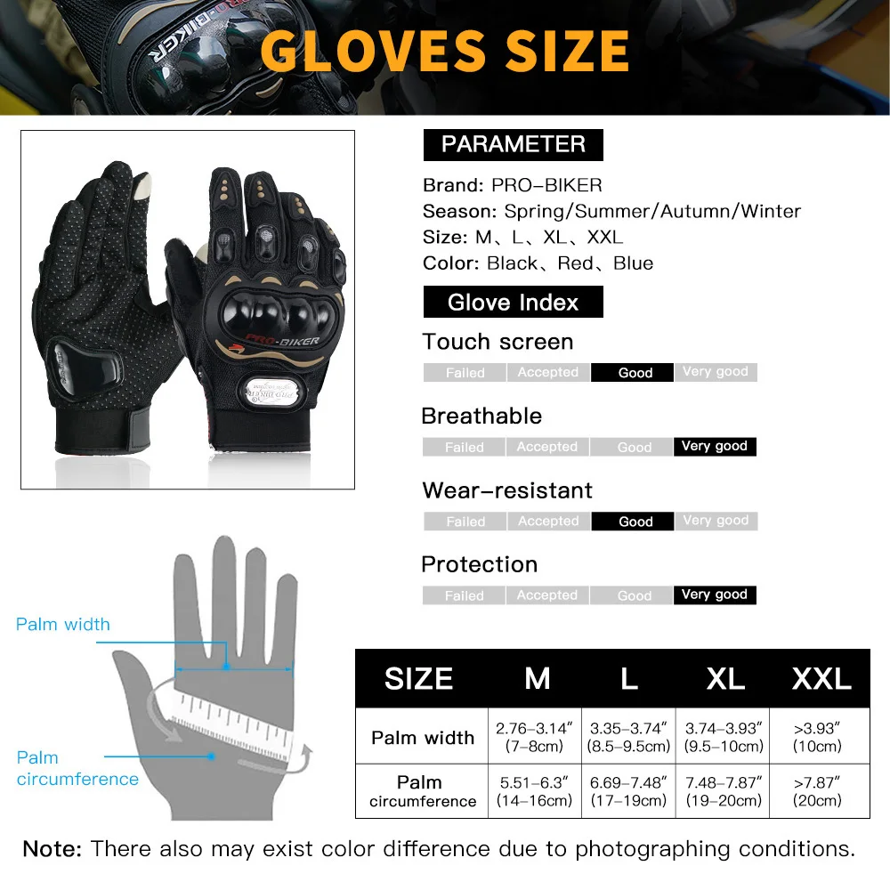 

Motorcycle Gloves Luvas Guantes Moto Motocross Breath Full Finger Racing Motorbike Bicycle Glove Protective Gears