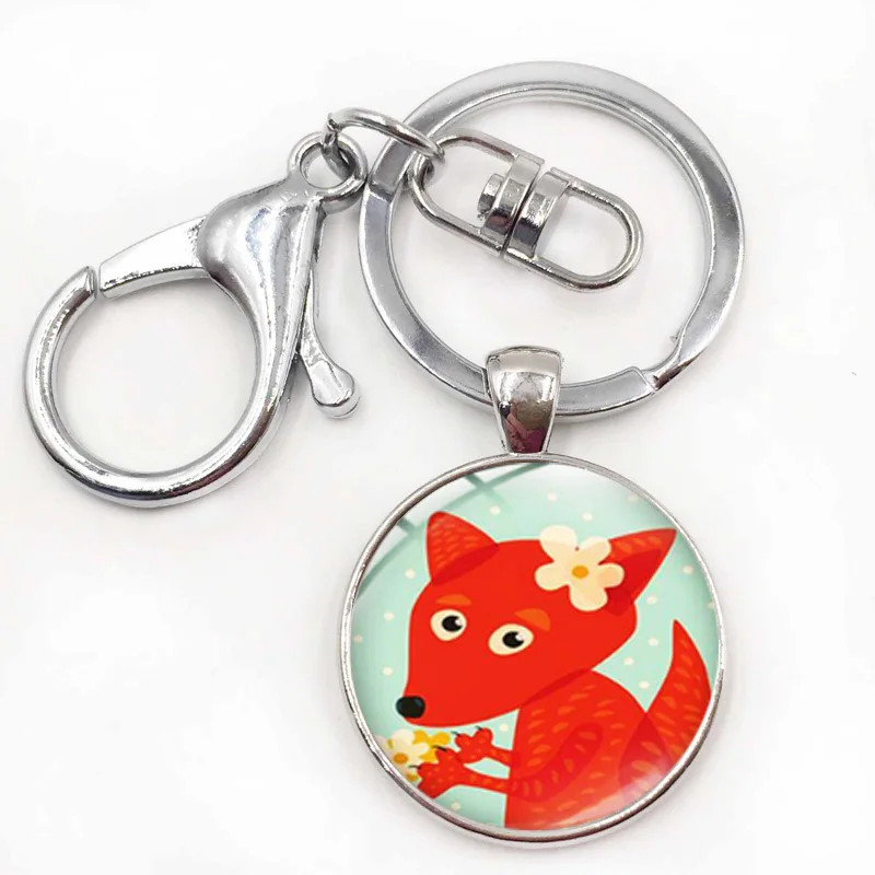 Милый мультяшный брелок Лисичка элегантная лиса в шарфе художественное фото