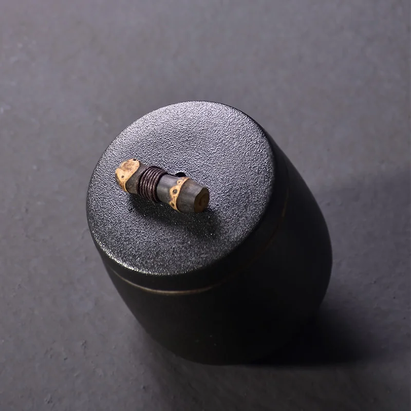 TANGPIN black crockery ceramic tea caddies small canisters chinese kung fu accessories | Дом и сад