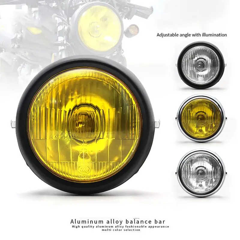 Металлическая передняя фара для мотоцикла 6 5 дюйма галогенсветильник желтый