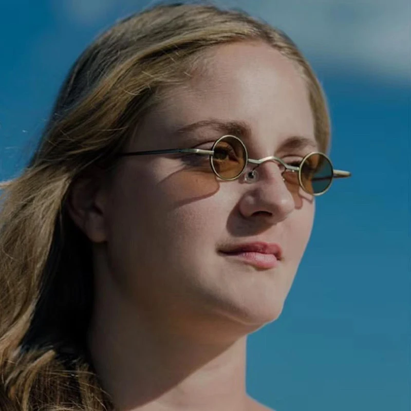 Солнцезащитные очки FEISHINI мужские круглые классические винтажные готические