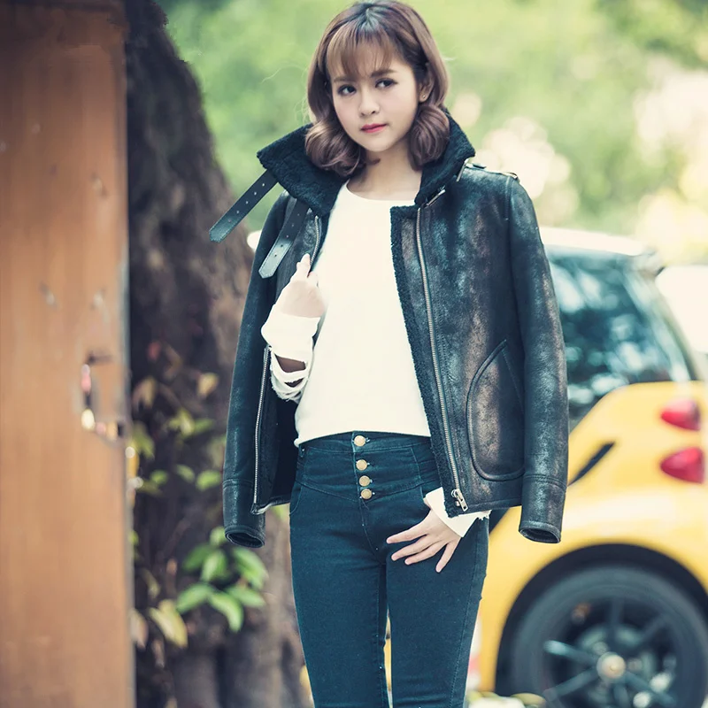 Куртка-бомбер мужская короткая из овечьей кожи женская | Мужская одежда